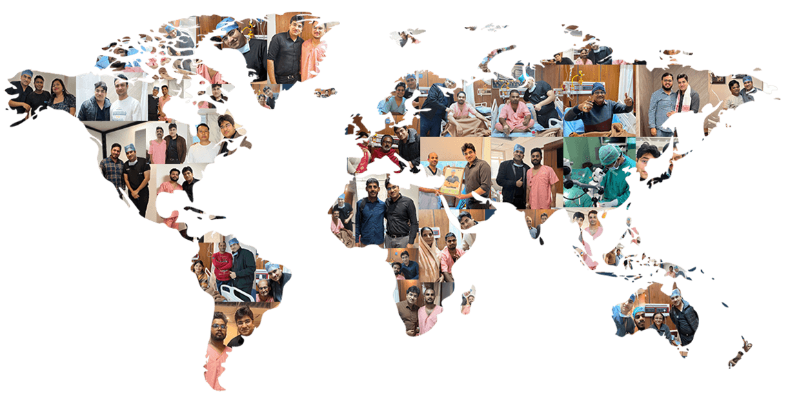 Global Reach Patient Stories Collage Map